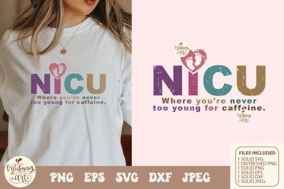 NICU Nurse PNG SVG, Retro Sublimation Graphics