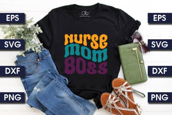 Retro Nurse SVG Design, Nurse Mom Boss