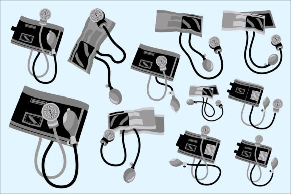 Set of Sphygmomanometer Medical Graphics