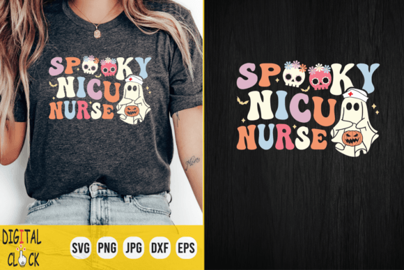 Spooky NICU Nurse Halloween Graphics & T-Shirt Designs